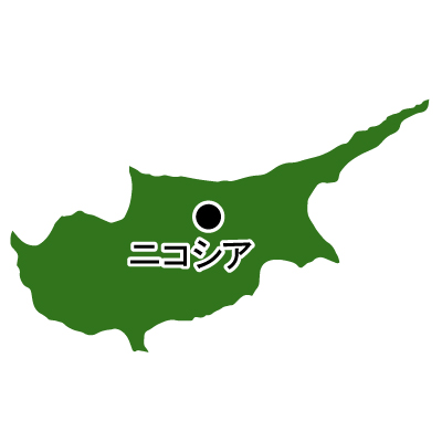 キプロス共和国無料フリーイラスト｜首都名(緑)